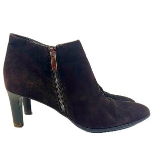 Aquatalia Dina Side-Zip Suede Ankle Booties - Size 11